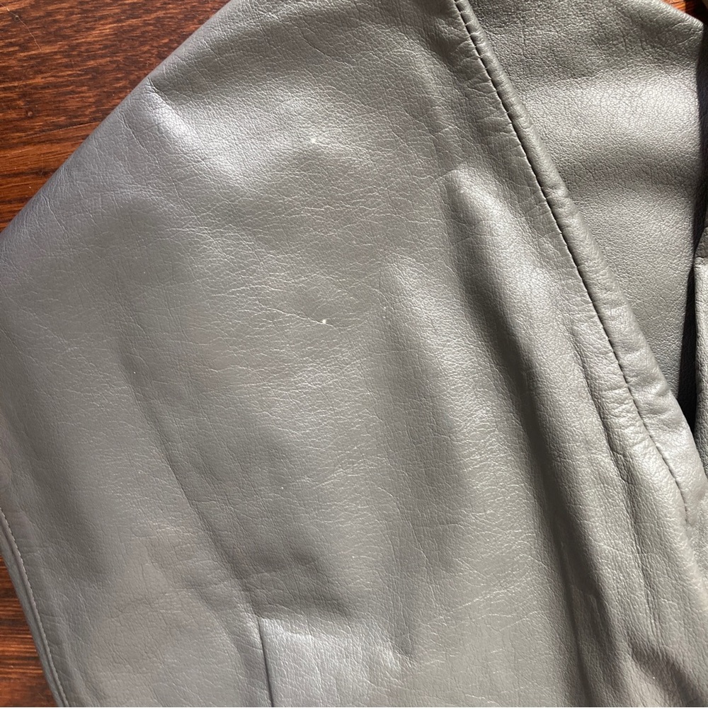 VINTAGE GRAY HIGH RISE LEATHER PANTS - Picture 5 of 5